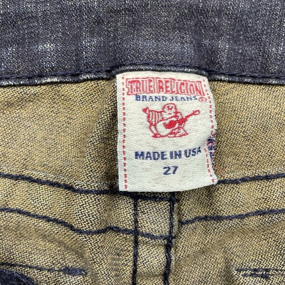 True Religion Julie Jeans Womens Size 27 Black Studded Pockets Slim USA Made - Picture 6 of 11